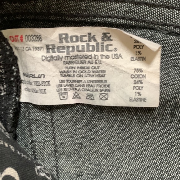 Rock & Republic Berlin black mid rise skinny jeans - Picture 4 of 7